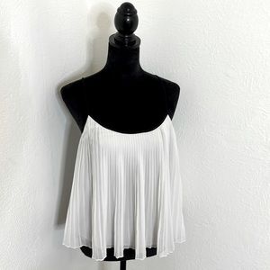 Hollister White Pleated Tank Size S